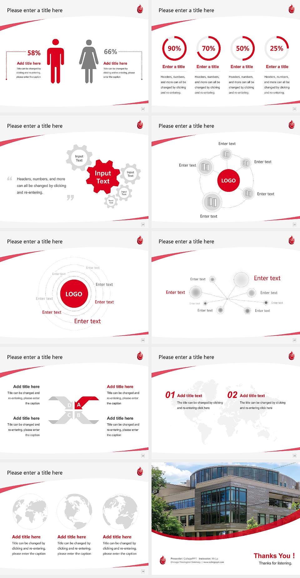 Chicago Theological Seminary Course/Courseware Creation PPT Template4:3 ratio PPT effect preview image4