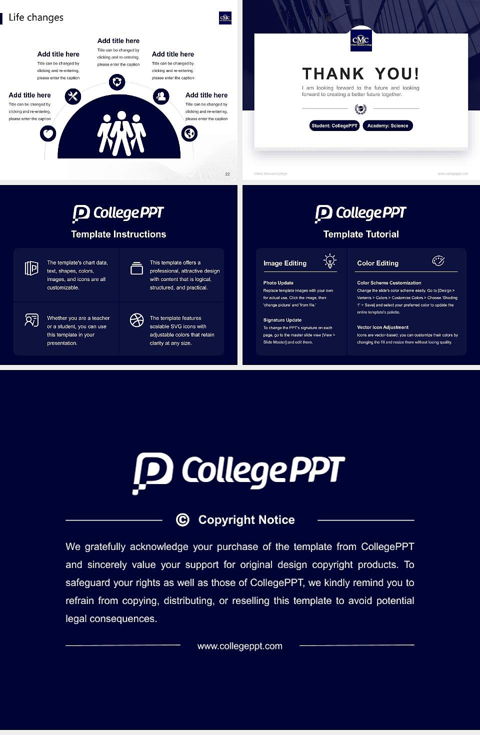 Christ Mission College National Scholarship Defense PPT Template4:3 ratio PPT effect preview image4