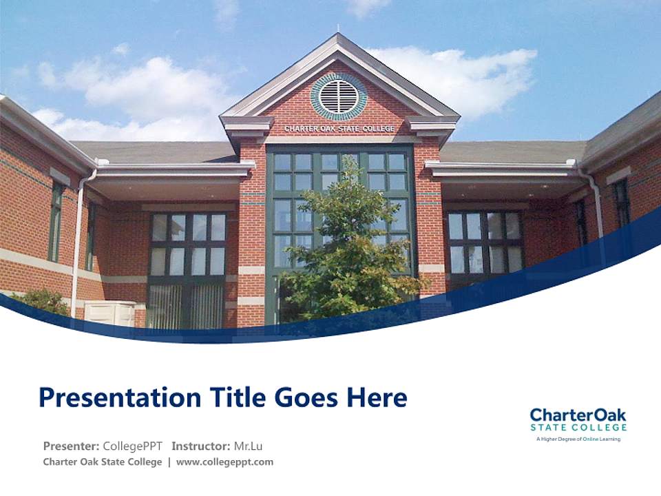 Charter Oak State College Course/Courseware Creation PPT Template4:3 ratio PPT effect preview image5