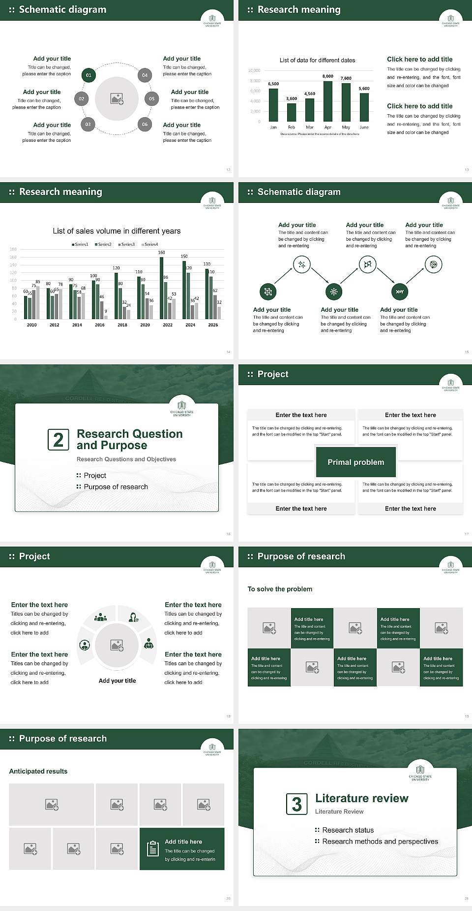 Chicago State University Graduation Thesis Defense PPT Template4:3 ratio PPT effect preview image3