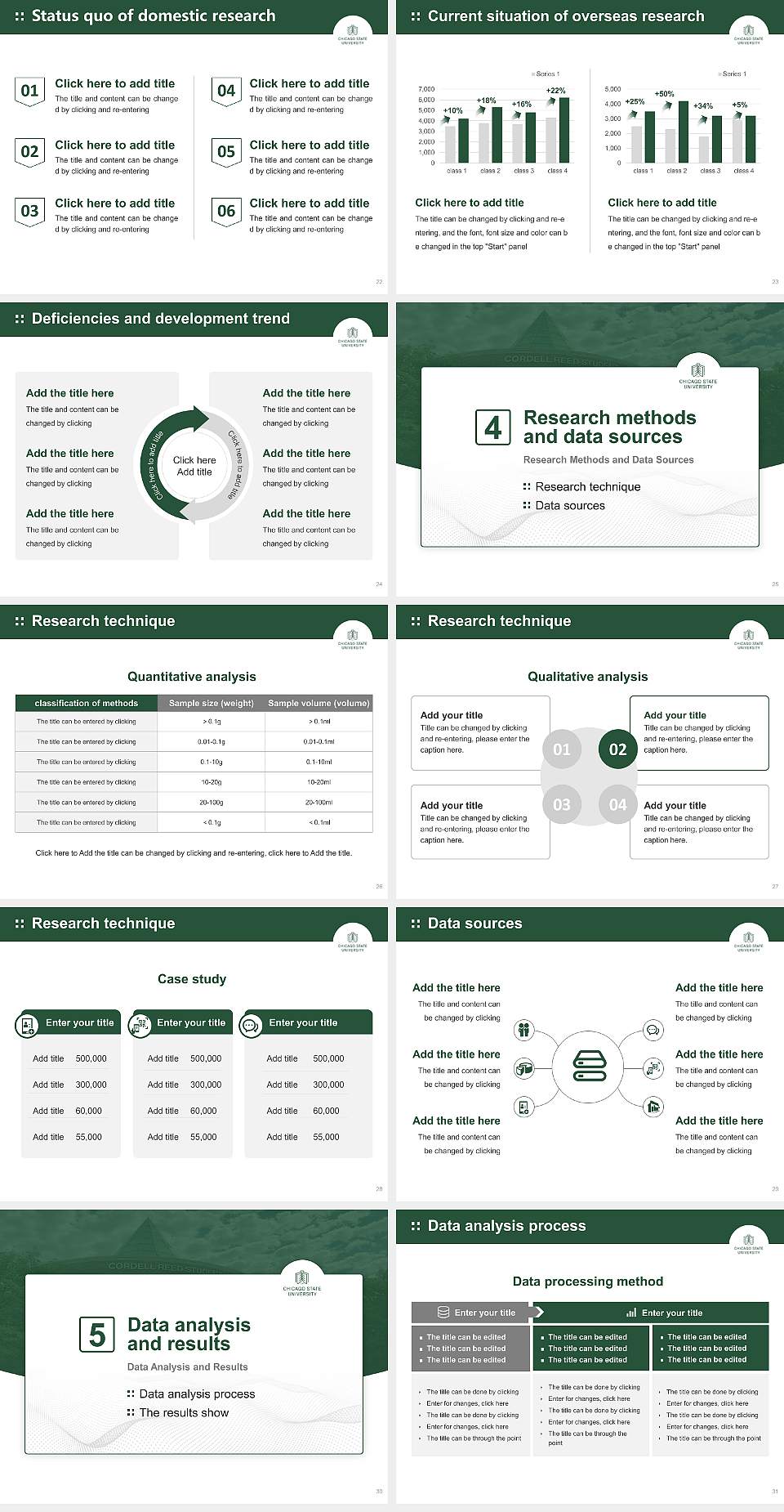 Chicago State University Graduation Thesis Defense PPT Template4:3 ratio PPT effect preview image4