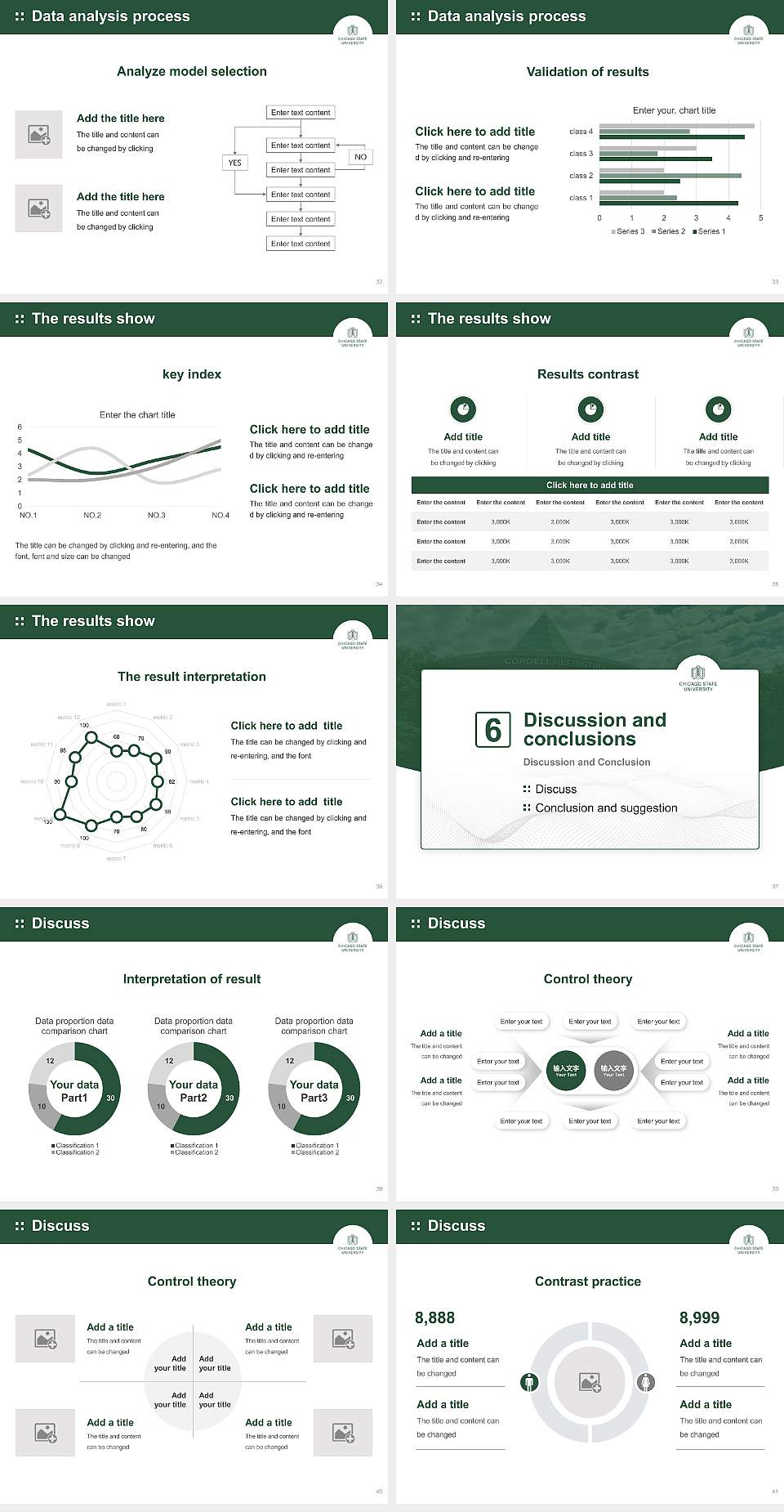 Chicago State University Graduation Thesis Defense PPT Template4:3 ratio PPT effect preview image5