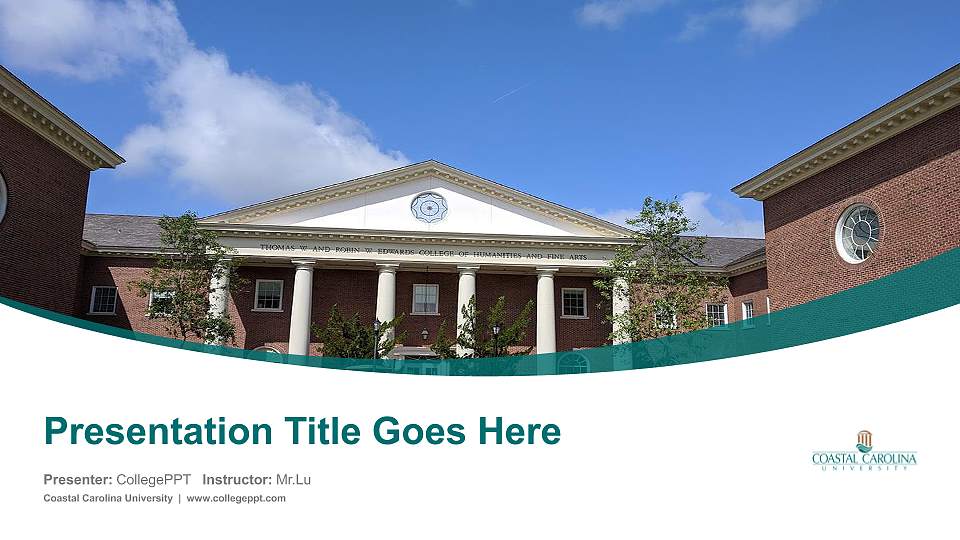 Coastal Carolina University Course/Courseware Creation PPT Template16:9 ratio PPT effect preview image