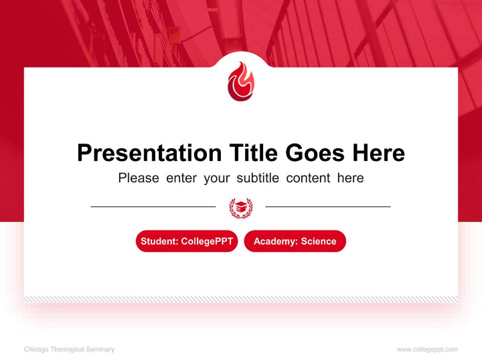Chicago Theological Seminary National Scholarship Defense PPT Template4:3 ratio PPT effect preview image4