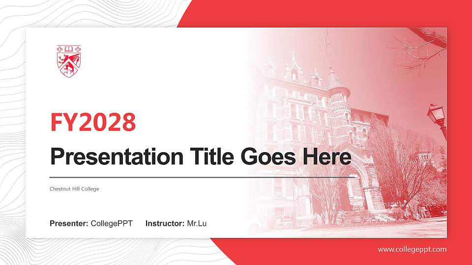 Chestnut Hill College Academic Presentation/Research Findings Report PPT Template16:9 ratio PPT effect preview image