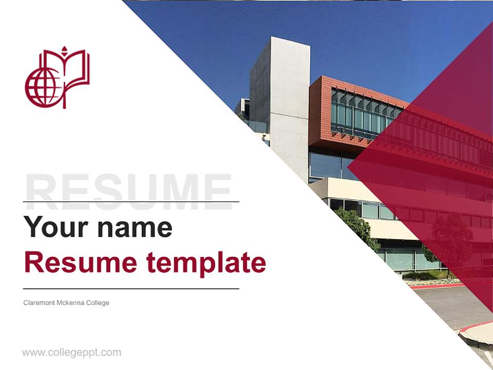 Claremont Mckenna College Resume PPT Template4:3 ratio PPT effect preview image5