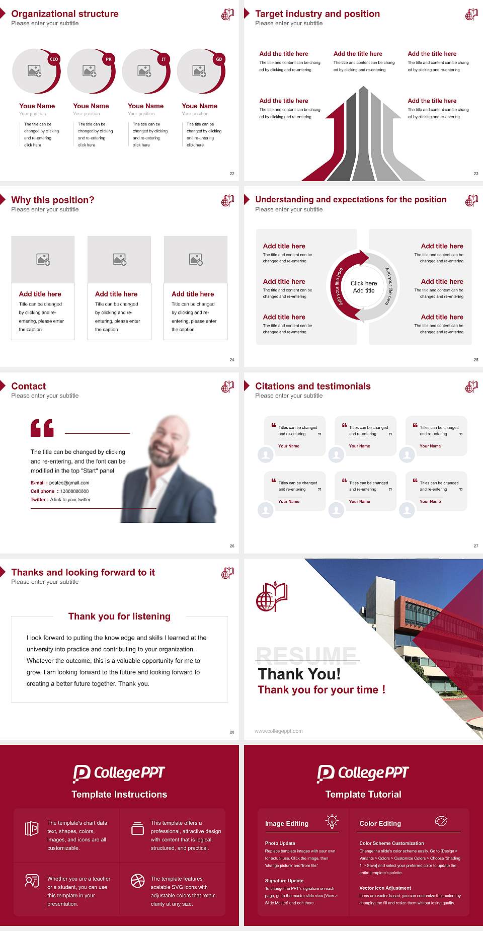 Claremont Mckenna College Resume PPT Template4:3 ratio PPT effect preview image4