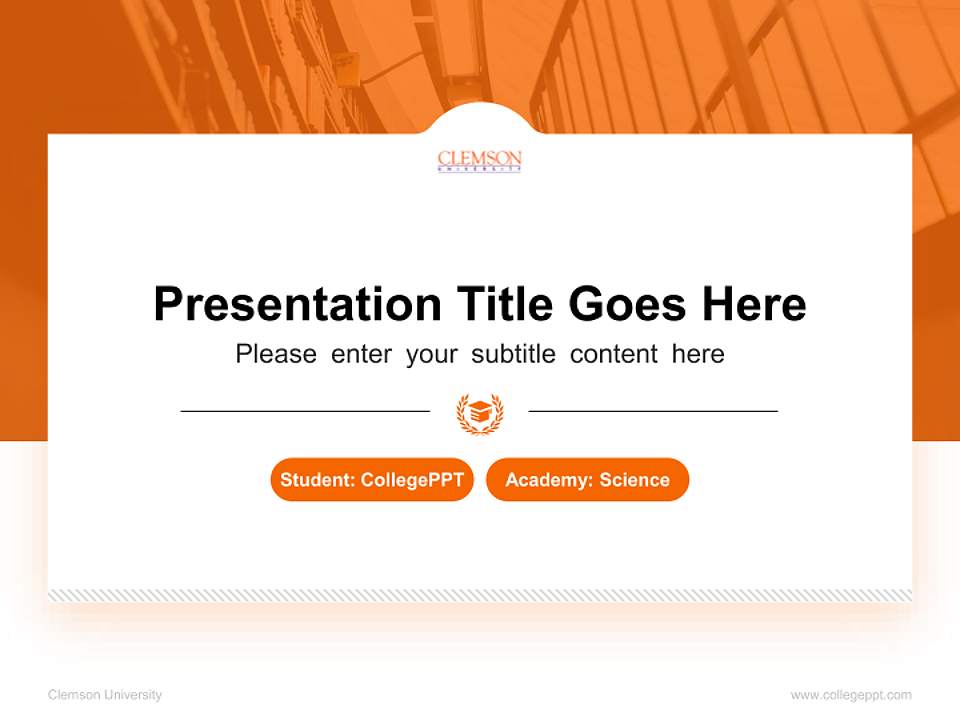 Clemson University National Scholarship Defense PPT Template4:3 ratio PPT effect preview image4