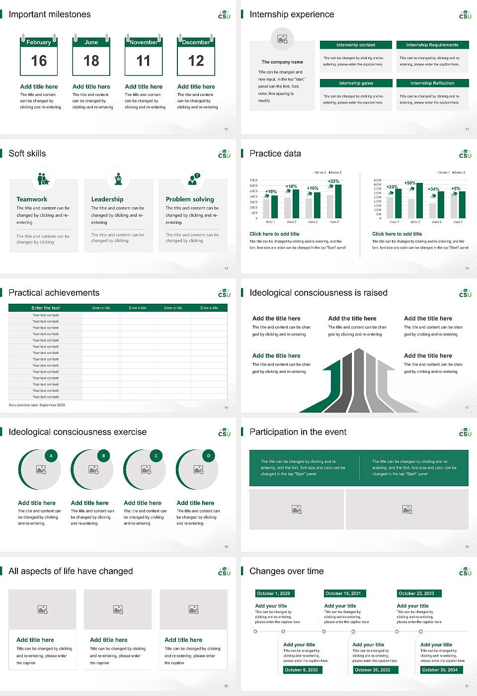 Cleveland State University National Scholarship Defense PPT Template16:9 ratio PPT effect preview image3