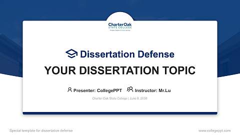 Charter Oak State College Graduation Thesis Defense PPT Template