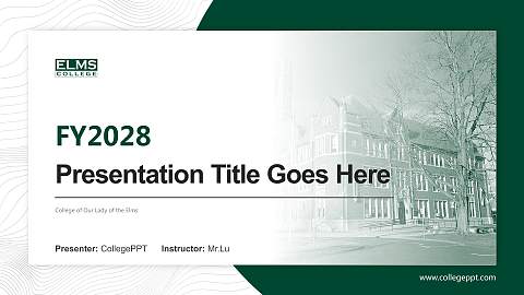 College of Our Lady of the Elms Academic Presentation/Research Findings Report PPT Template