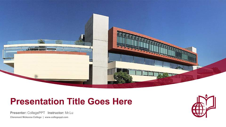 Claremont Mckenna College Course/Courseware Creation PPT Template16:9 ratio PPT effect preview image