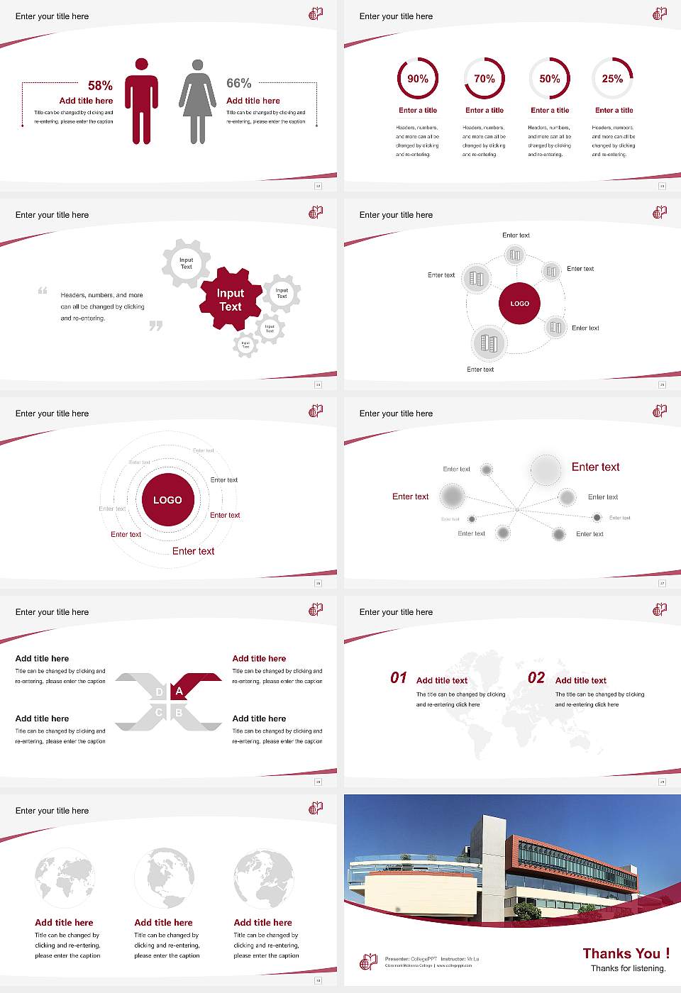 Claremont Mckenna College Course/Courseware Creation PPT Template16:9 ratio PPT effect preview image4