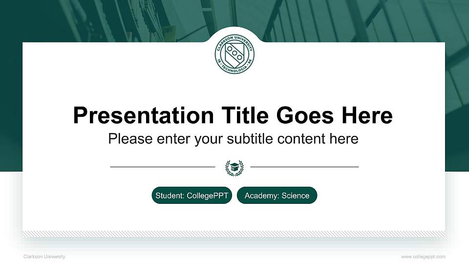 Clarkson University National Scholarship Defense PPT Template16:9 ratio PPT effect preview image