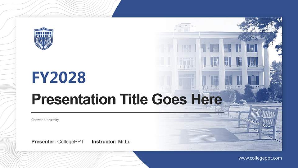 Chowan University Academic Presentation/Research Findings Report PPT Template16:9 ratio PPT effect preview image