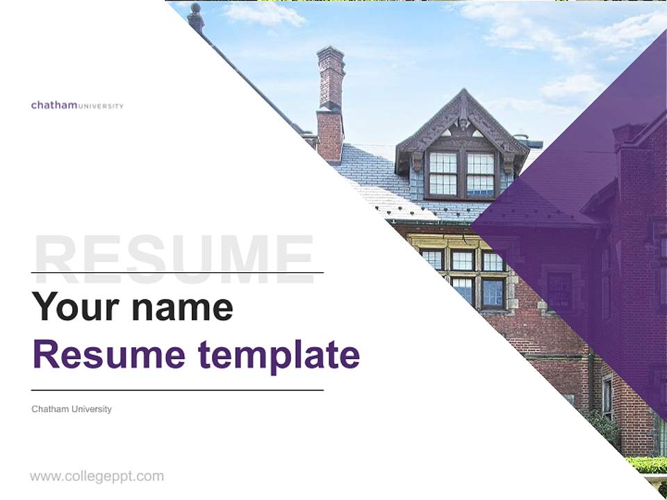 Chatham University Resume PPT Template4:3 ratio PPT effect preview image5