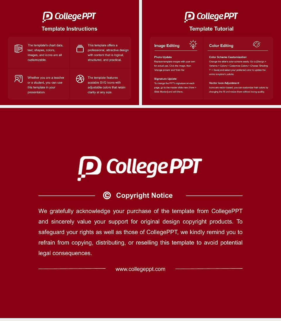 Coe College Course/Courseware Creation PPT Template4:3 ratio PPT effect preview image5
