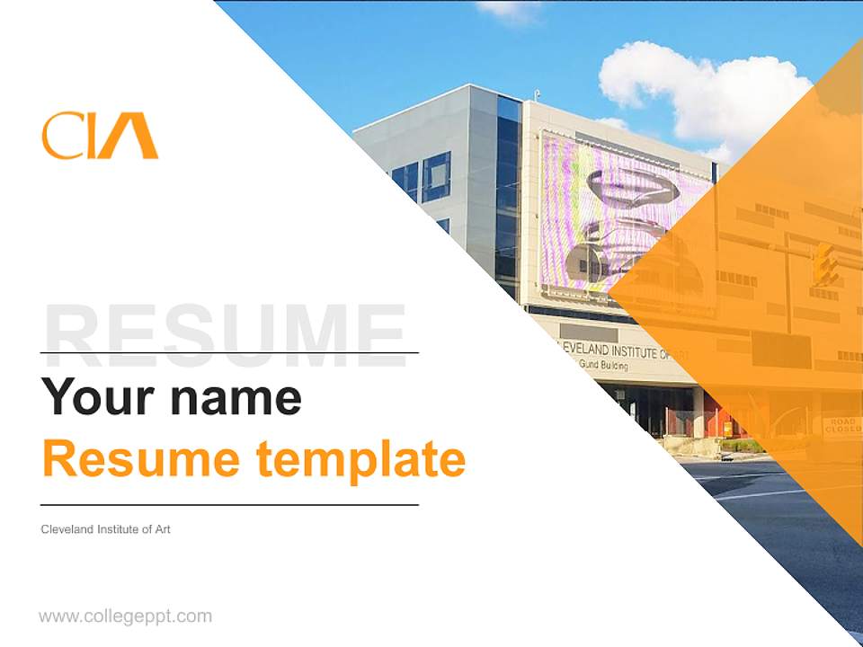 Cleveland Institute of Art Resume PPT Template4:3 ratio PPT effect preview image5