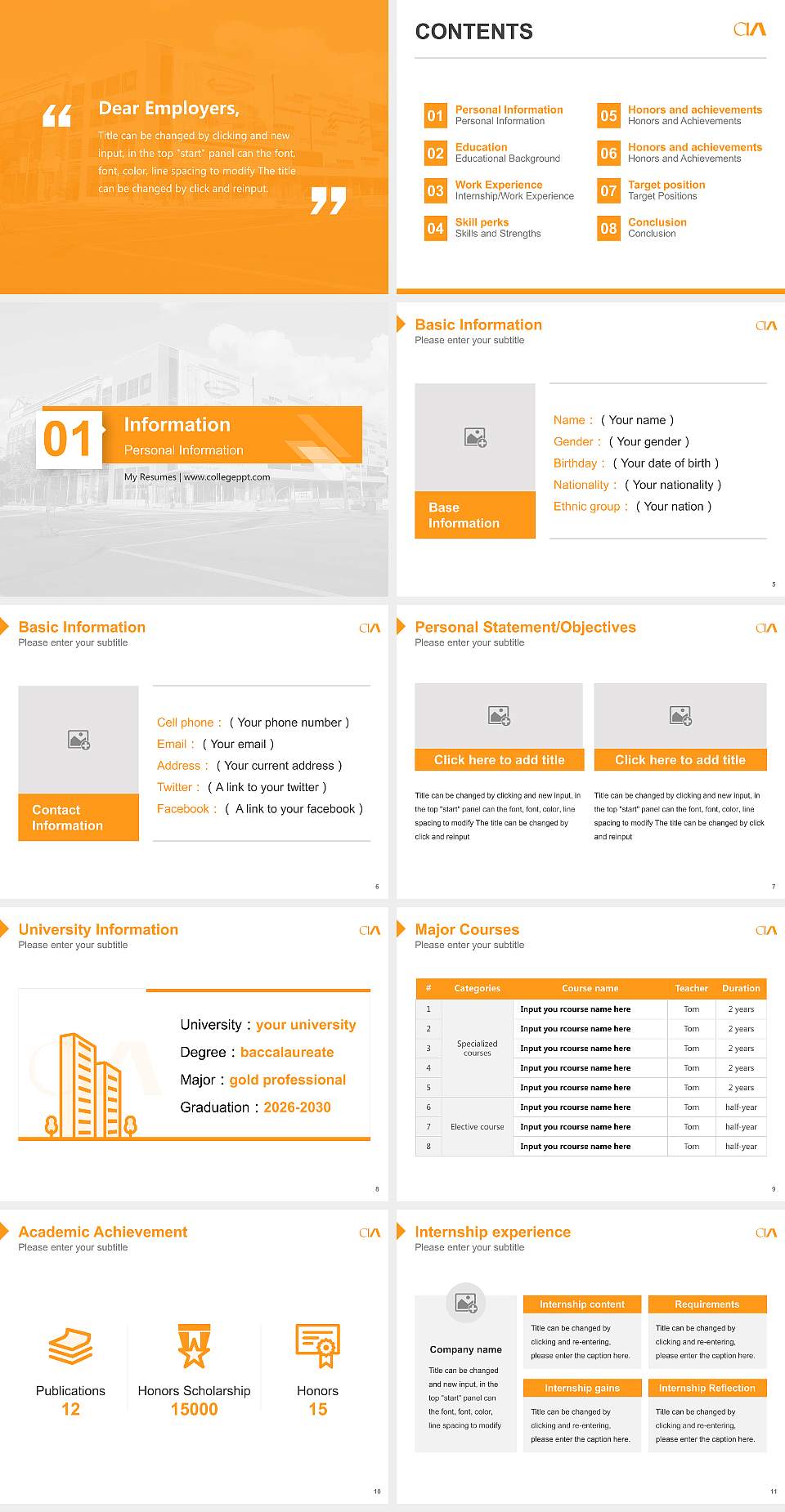 Cleveland Institute of Art Resume PPT Template4:3 ratio PPT effect preview image2