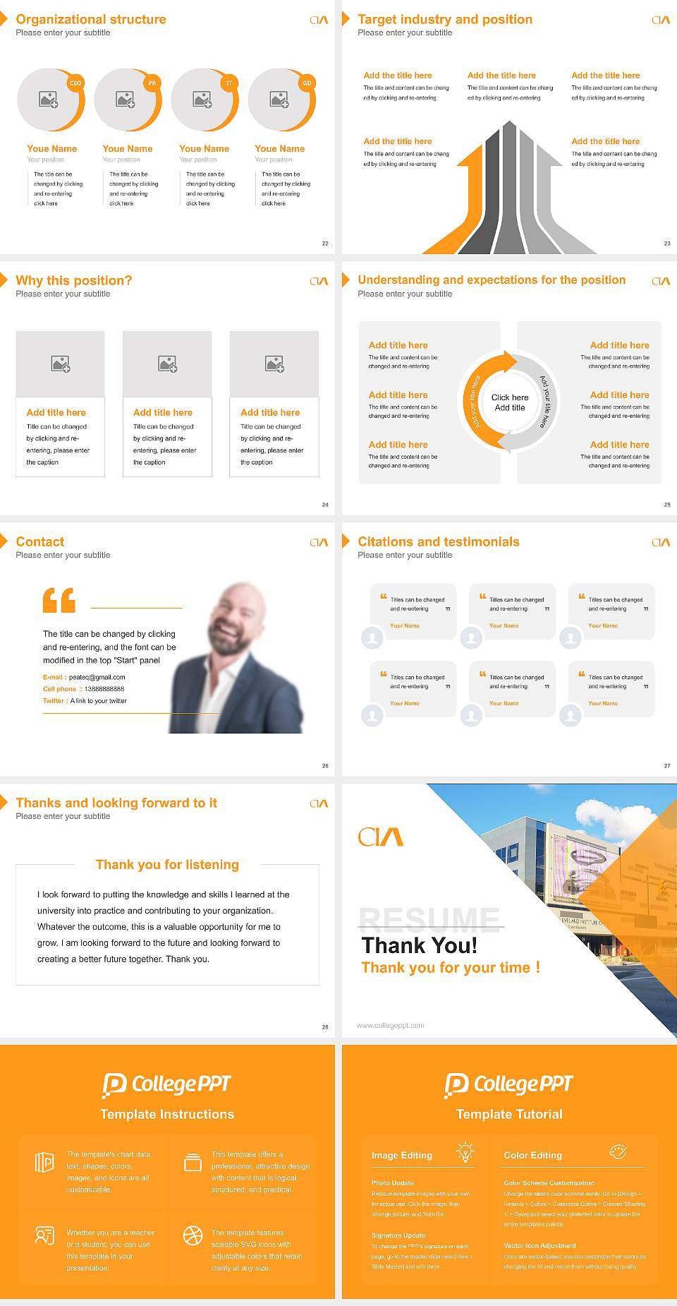 Cleveland Institute of Art Resume PPT Template4:3 ratio PPT effect preview image4