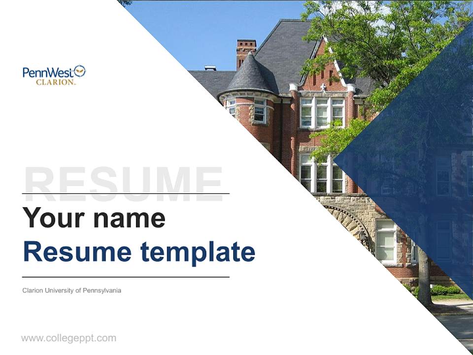 Clarion University of Pennsylvania Resume PPT Template4:3 ratio PPT effect preview image5