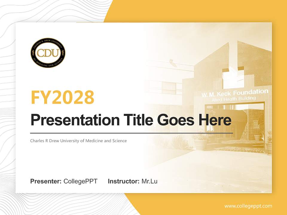 Charles R Drew University of Medicine and Science Academic Presentation/Research Findings Report PPT Template4:3 ratio PPT effect preview image5