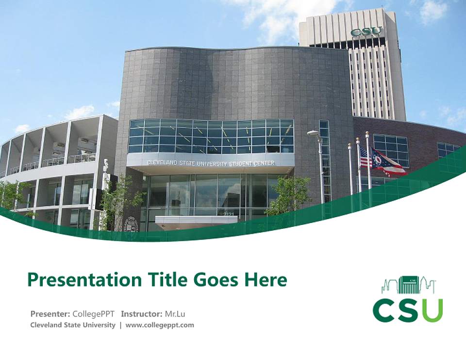 Cleveland State University Course/Courseware Creation PPT Template4:3 ratio PPT effect preview image5