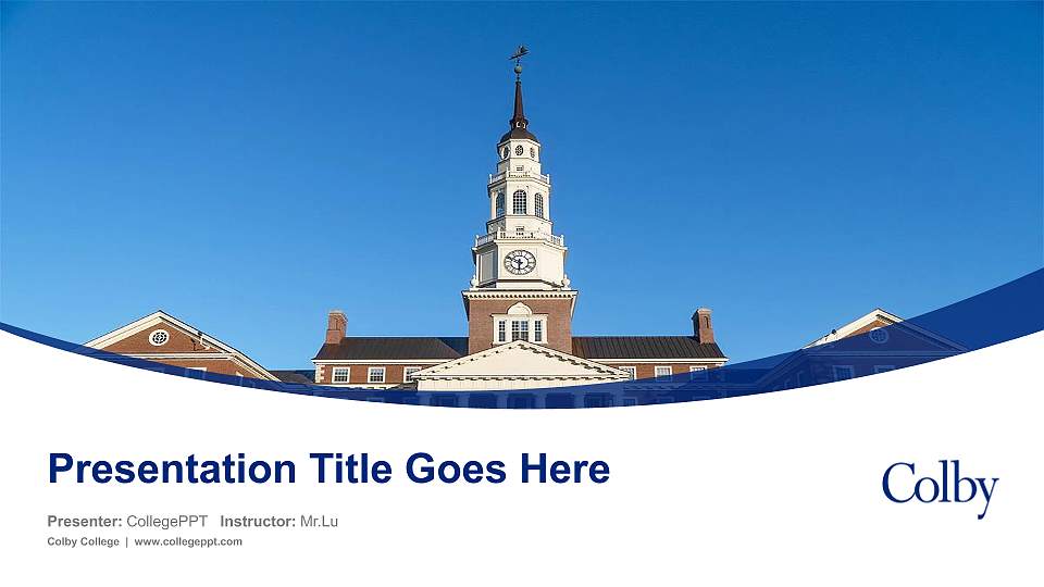 Colby College Course/Courseware Creation PPT Template16:9 ratio PPT effect preview image