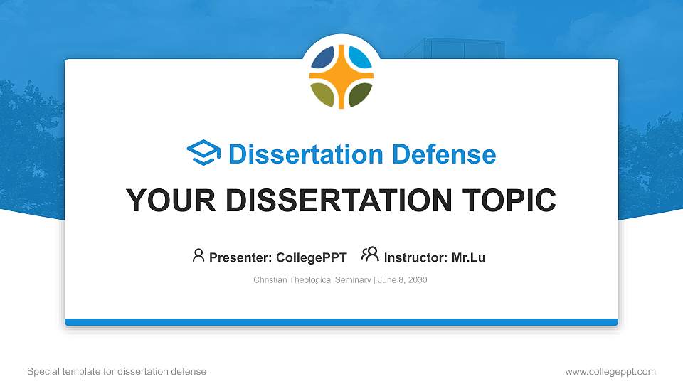 Christian Theological Seminary Graduation Thesis Defense PPT Template16:9 ratio PPT effect preview image