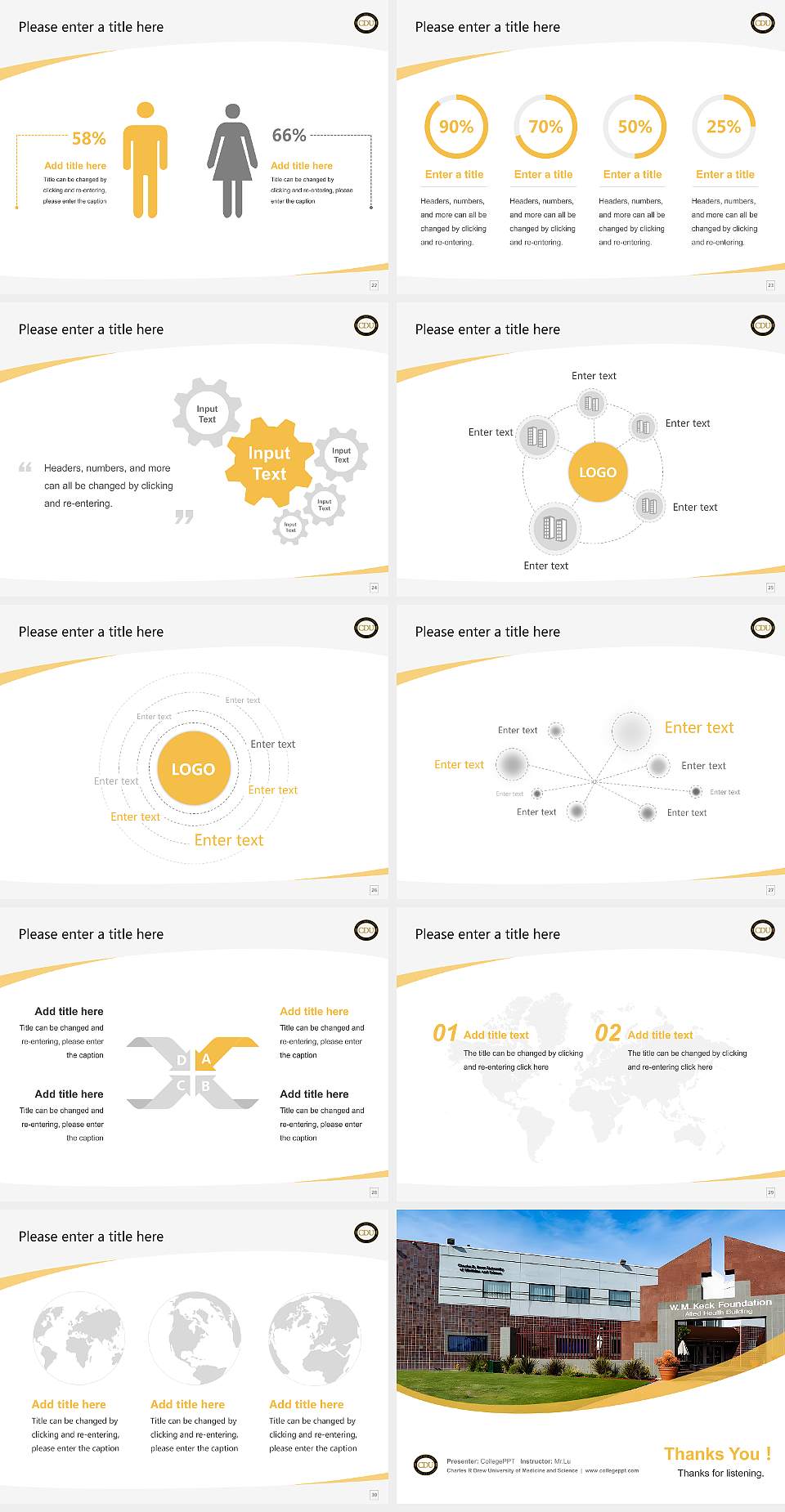 Charles R Drew University of Medicine and Science Course/Courseware Creation PPT Template4:3 ratio PPT effect preview image4