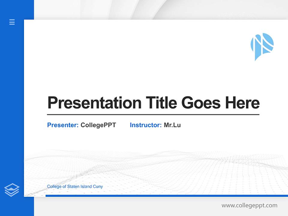 College of Staten Island Cuny Thesis Proposal/Graduation Defense PPT Template4:3 ratio PPT effect preview image5