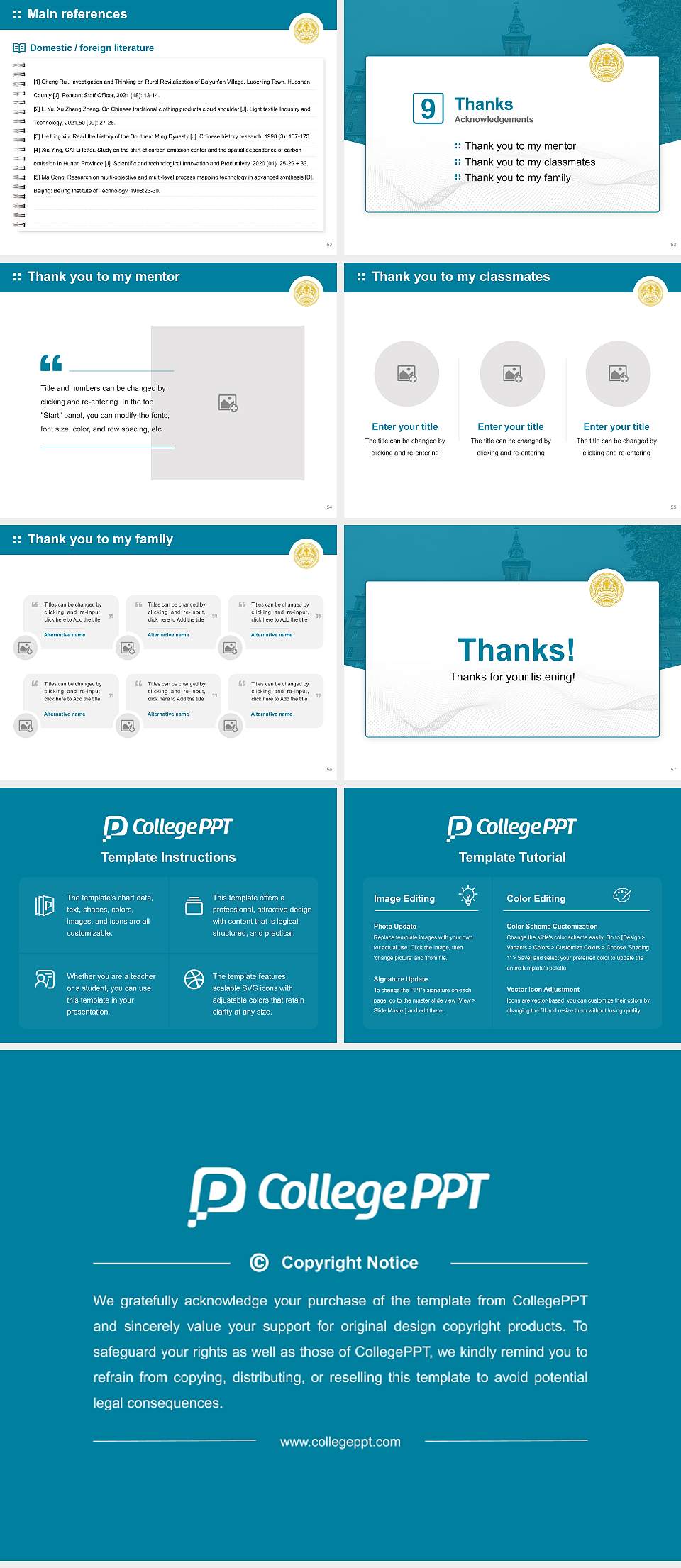 College of Mount Saint Vincent Graduation Thesis Defense PPT Template4:3 ratio PPT effect preview image7