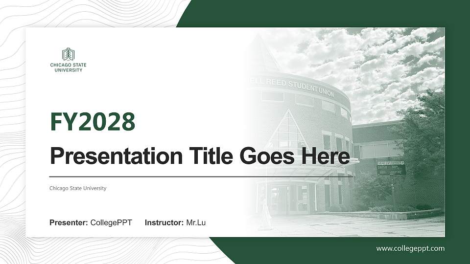 Chicago State University Academic Presentation/Research Findings Report PPT Template16:9 ratio PPT effect preview image