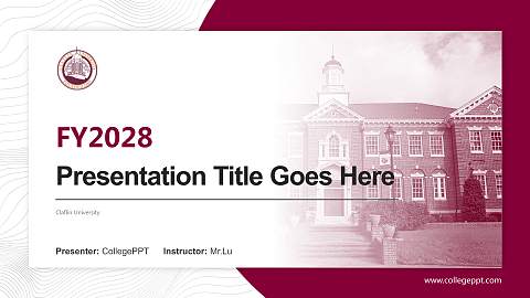Claflin University Academic Presentation/Research Findings Report PPT Template