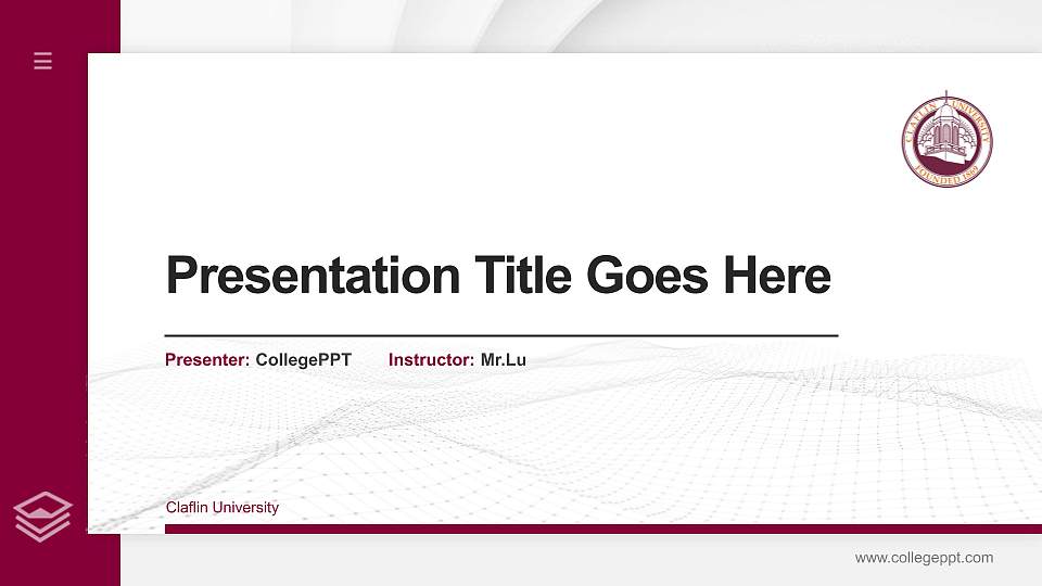 Claflin University Thesis Proposal/Graduation Defense PPT Template16:9 ratio PPT effect preview image