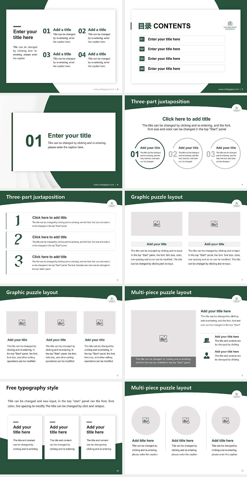 Chicago State University Academic Presentation/Research Findings Report PPT Template4:3 ratio PPT effect preview image2