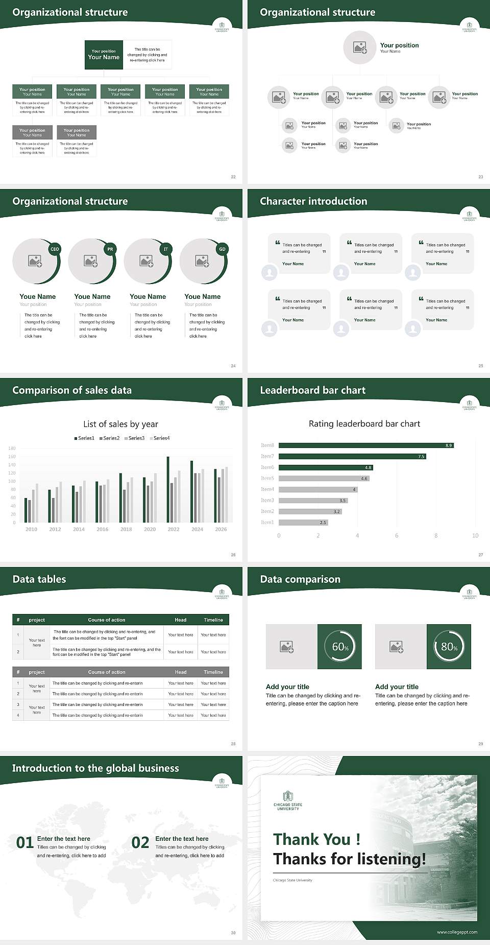 Chicago State University Academic Presentation/Research Findings Report PPT Template4:3 ratio PPT effect preview image4