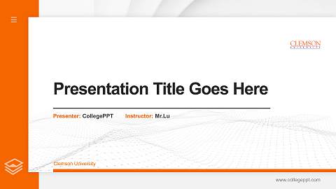 Clemson University Thesis Proposal/Graduation Defense PPT Template