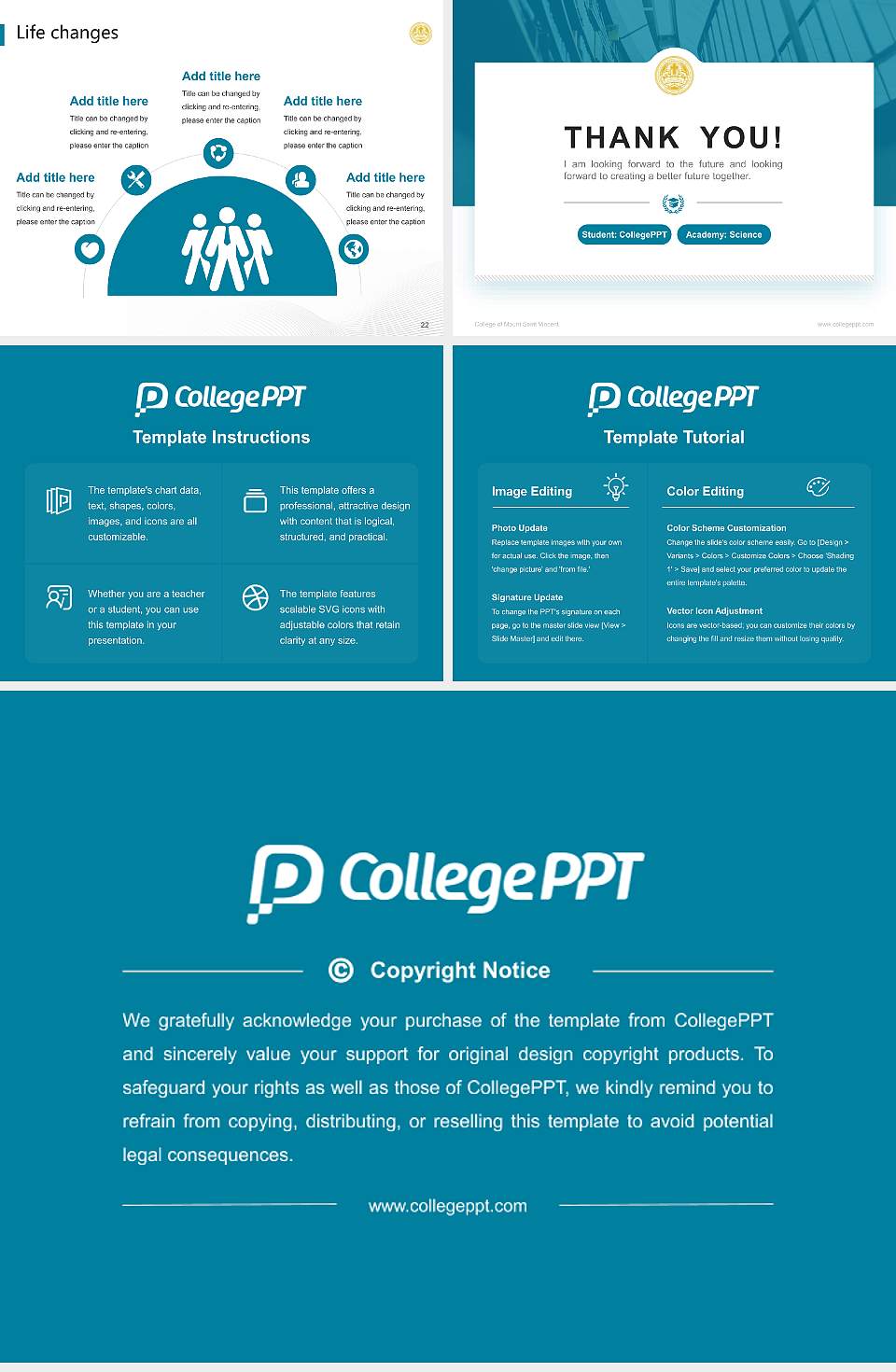 College of Mount Saint Vincent National Scholarship Defense PPT Template4:3 ratio PPT effect preview image4