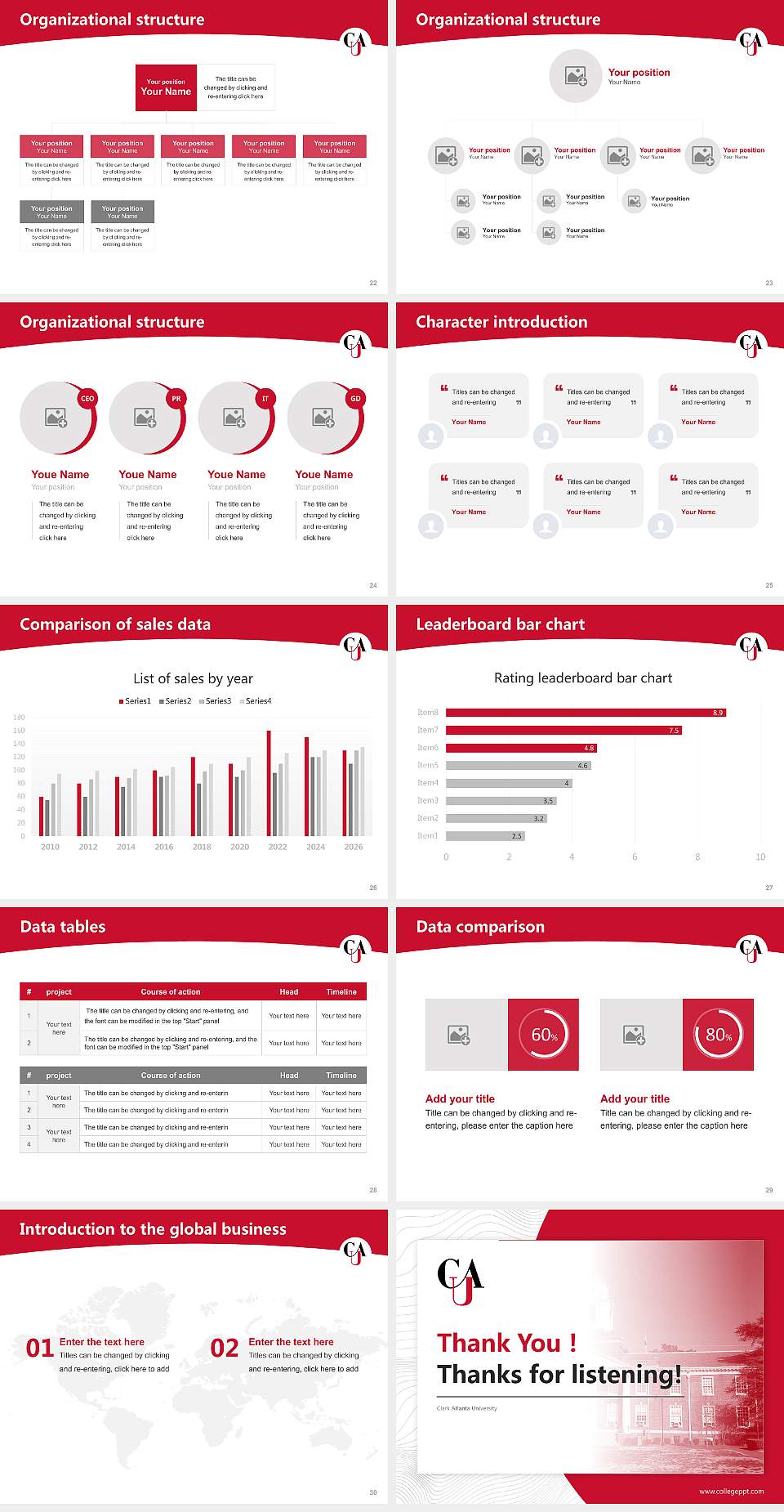 Clark Atlanta University Academic Presentation/Research Findings Report PPT Template4:3 ratio PPT effect preview image4