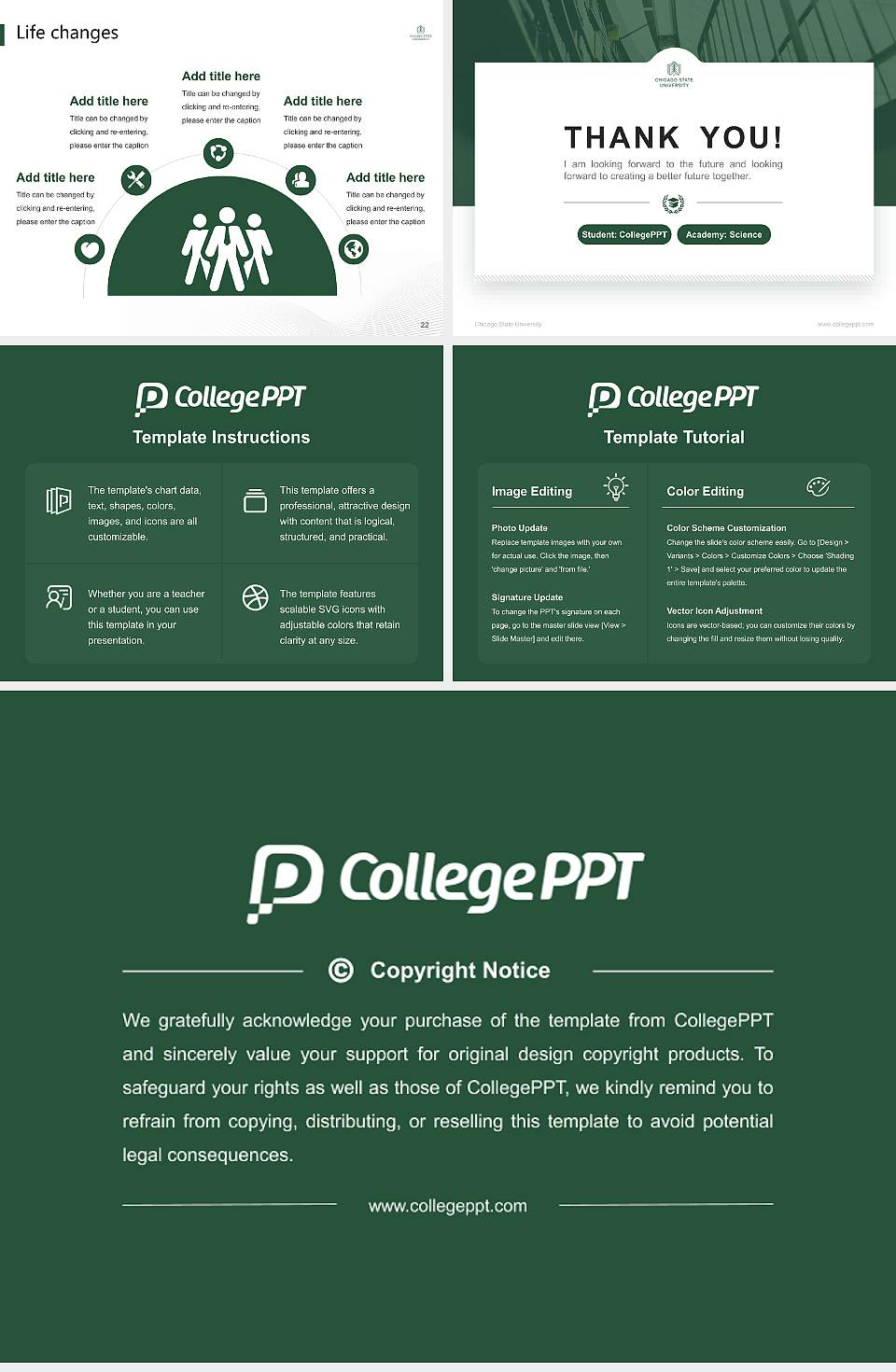 Chicago State University National Scholarship Defense PPT Template4:3 ratio PPT effect preview image4
