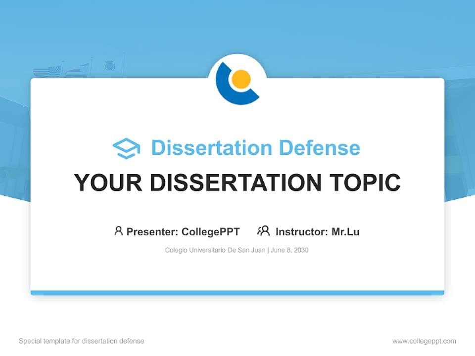 Colegio Universitario De San Juan Graduation Thesis Defense PPT Template4:3 ratio PPT effect preview image7