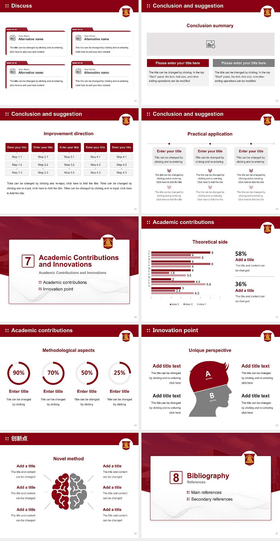 Coe College Graduation Thesis Defense PPT Template4:3 ratio PPT effect preview image6