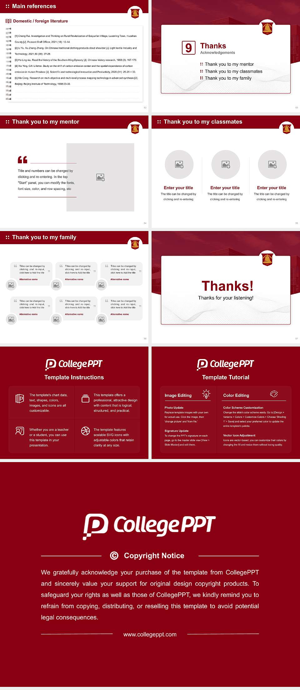 Coe College Graduation Thesis Defense PPT Template4:3 ratio PPT effect preview image7