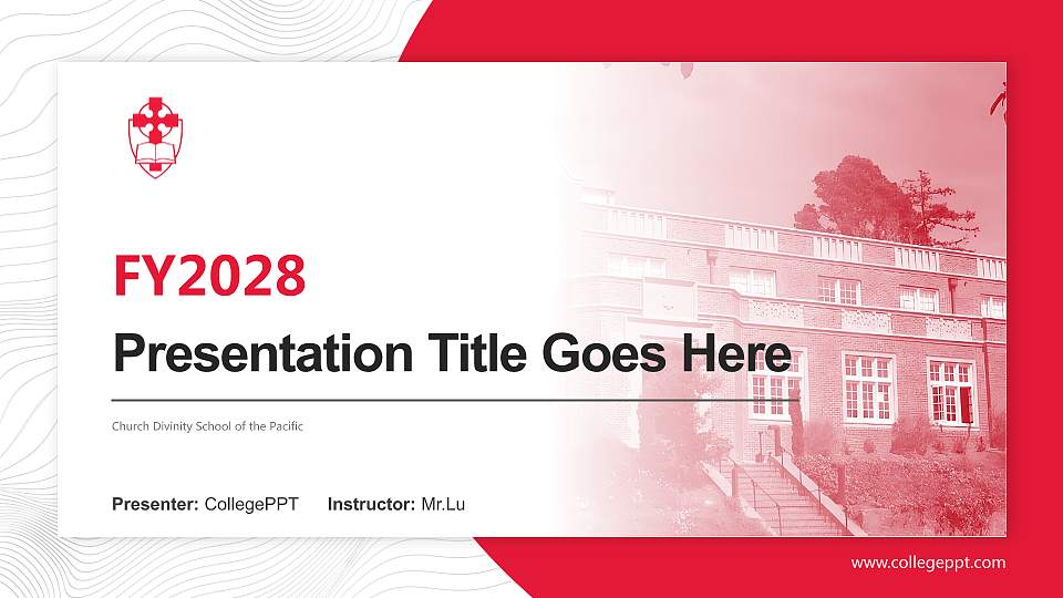 Church Divinity School of the Pacific Academic Presentation/Research Findings Report PPT Template16:9 ratio PPT effect preview image