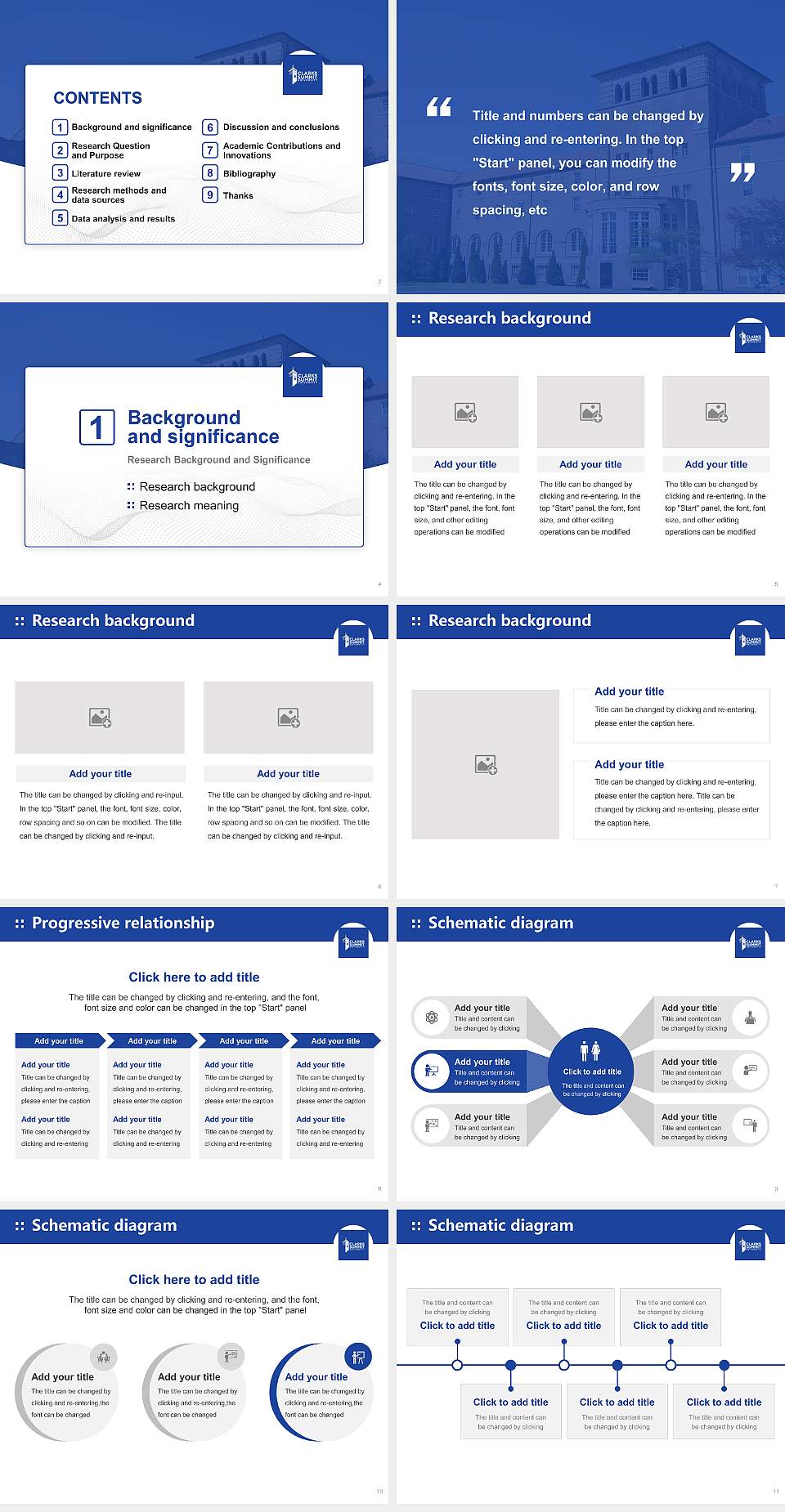 Clarks Summit University Graduation Thesis Defense PPT Template4:3 ratio PPT effect preview image2