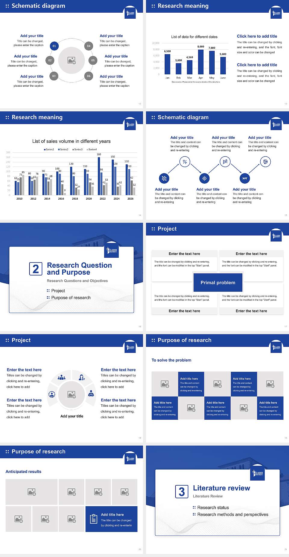 Clarks Summit University Graduation Thesis Defense PPT Template4:3 ratio PPT effect preview image3