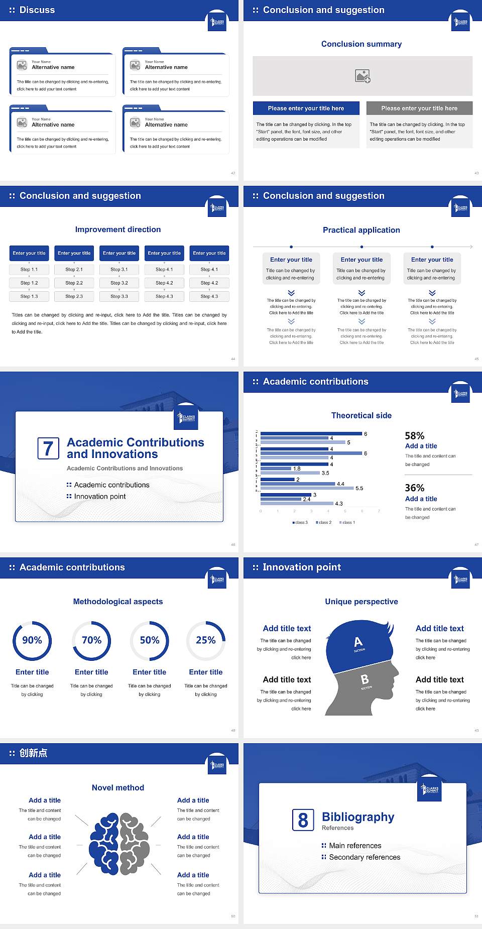 Clarks Summit University Graduation Thesis Defense PPT Template4:3 ratio PPT effect preview image6