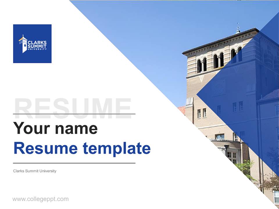 Clarks Summit University Resume PPT Template4:3 ratio PPT effect preview image5