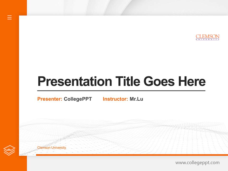 Clemson University Thesis Proposal/Graduation Defense PPT Template4:3 ratio PPT effect preview image5